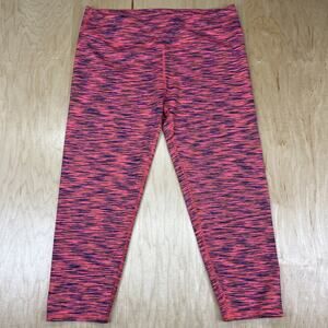 Fabletics Women’s Large Pink Space Dye Athletic Leggings Yoga Gym Running Pants